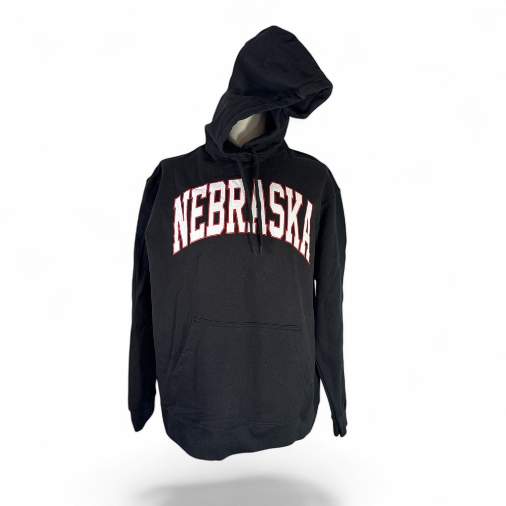 Black Nebraska Cornhuskers Hoodie Sweatshirt Pullover Hooded Athletic XL‎ NWOT